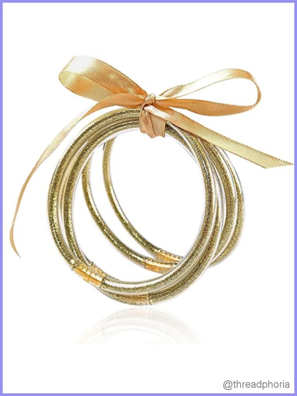 Glitter Jelly Bangle Bracelet Set - 5 Pack Silicone Bangle for Women